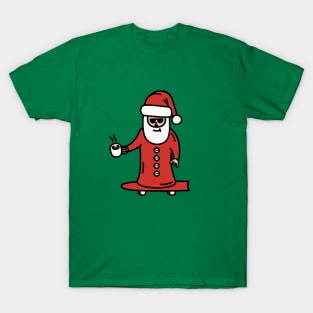 Sliding Into Christmas Like Longboarding Santa T-Shirt